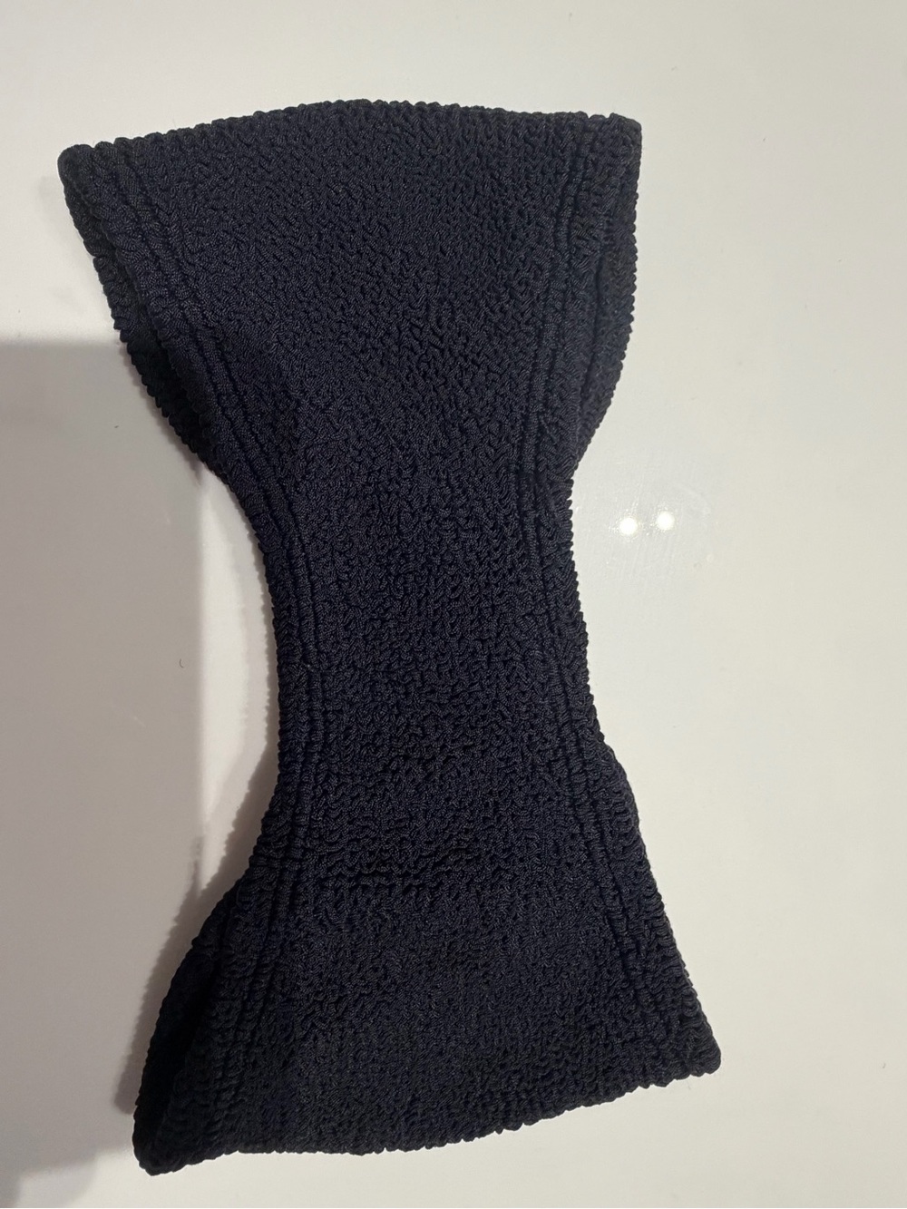 Hunza G Black Textured Strapless Bandeau Bikini - Picture 6 of 10